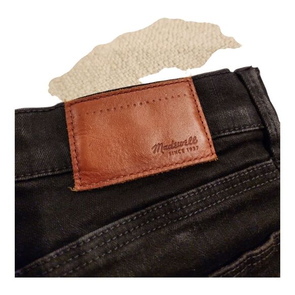 Madewell Womens Dusty Black Mid Rise Zip Ankle Skinny Jeans Sz 27 Moto Punkcore - Picture 11 of 12